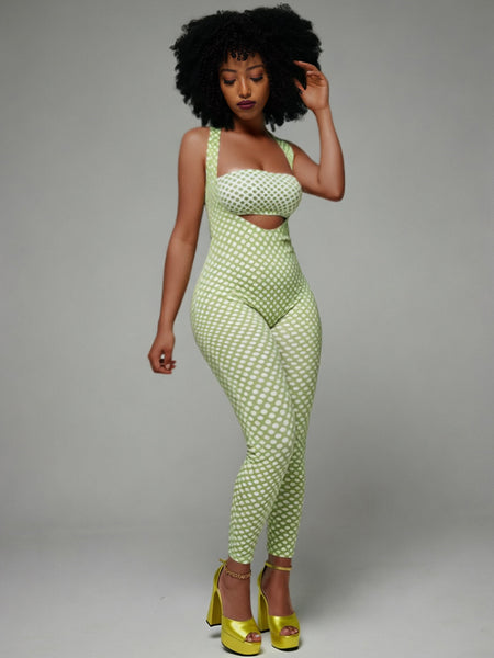 Dot Bandeau Top & Jumpsuit Set
