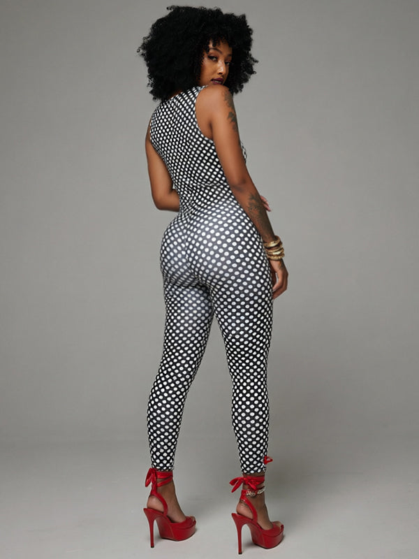 Dot Bandeau Top & Jumpsuit Set