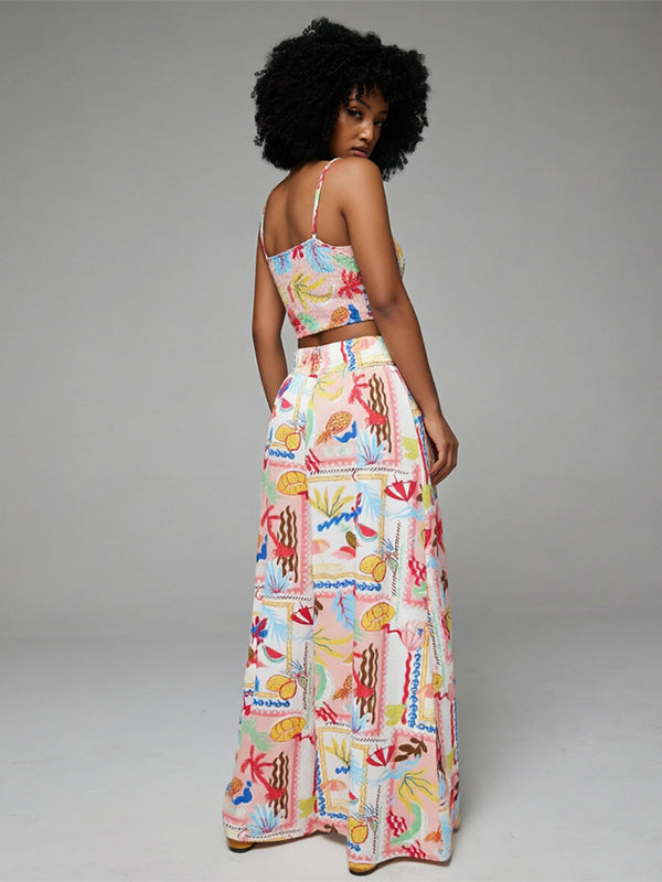 Printed Cami Top & Skirt Set