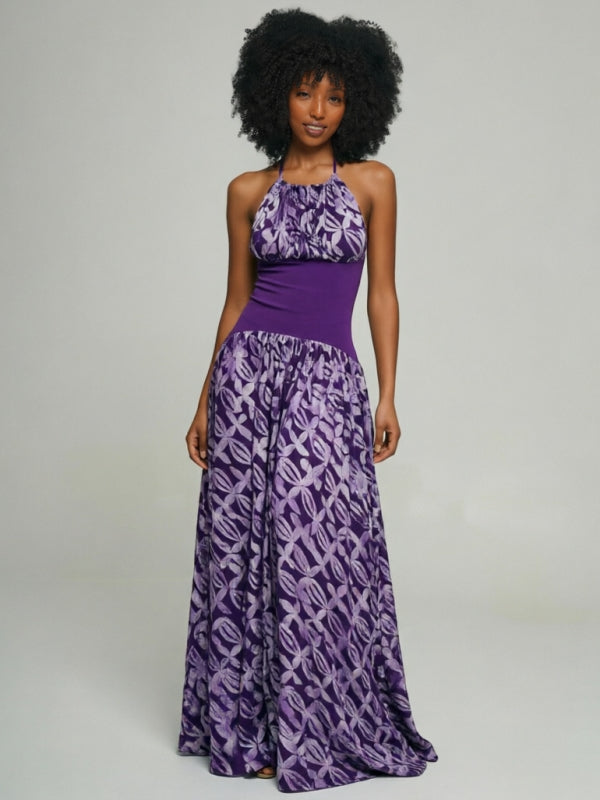 Printed Halter Maxi Dress