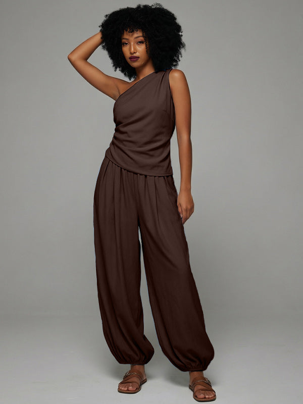 One-Shoulder Tank Top & Pants Set
