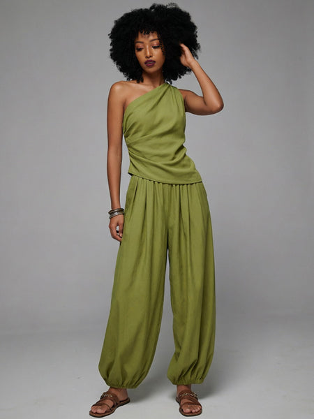 One-Shoulder Tank Top & Pants Set