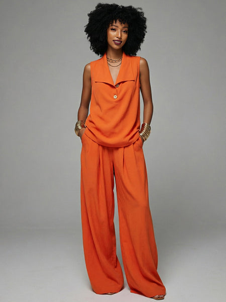 Button-Front Vest & Pants Set