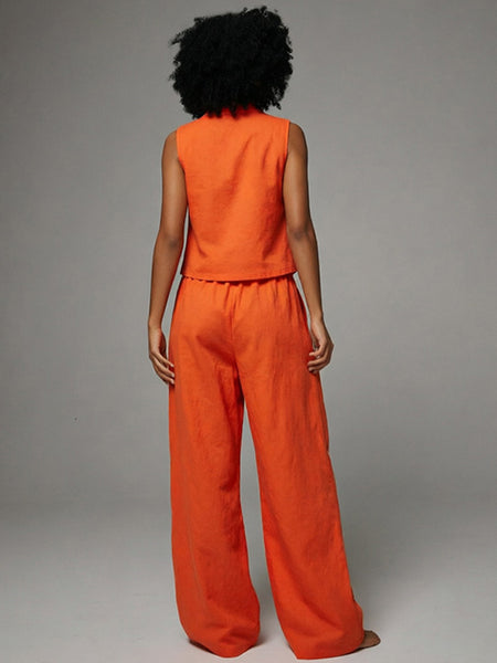 Button-Front Vest & Pants Set