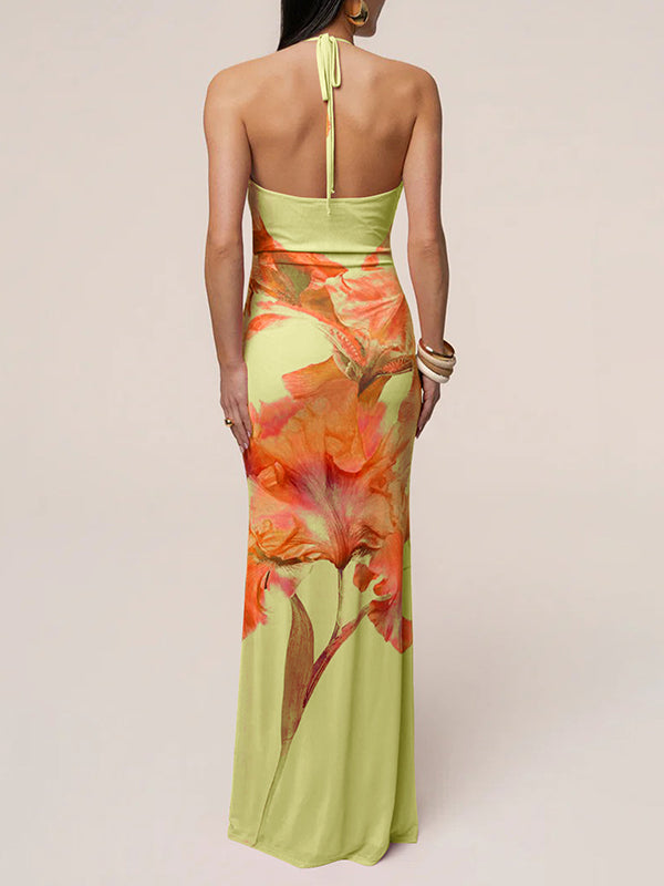 Floral Halter Maxi Dress