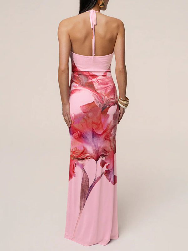 Floral Halter Maxi Dress