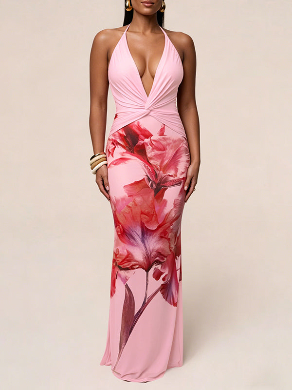 Floral Halter Maxi Dress
