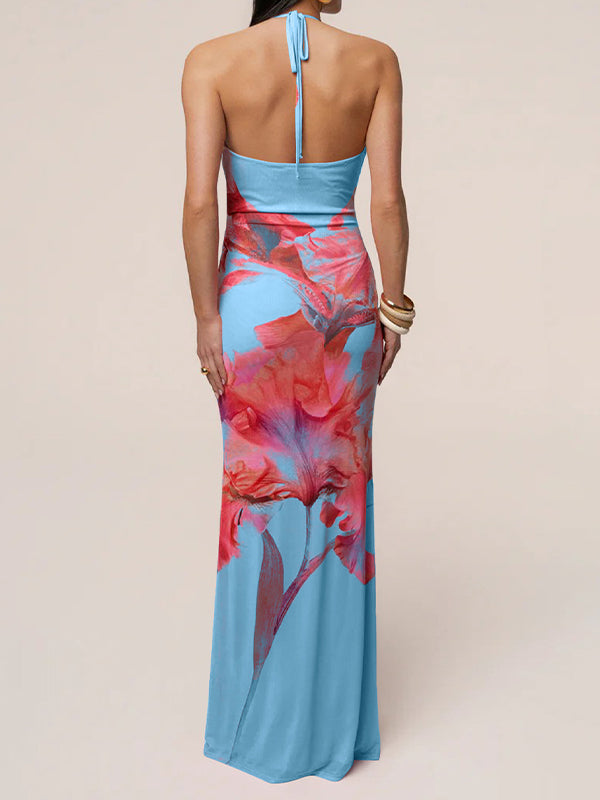 Floral Halter Maxi Dress