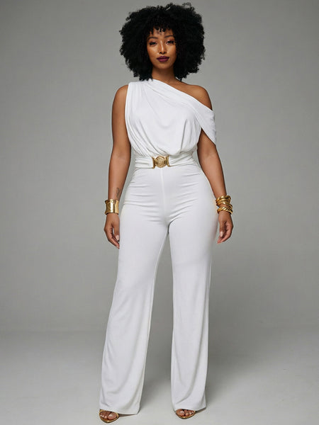 Boat-Neck Sleeveless Jumpsuit