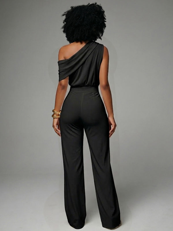 Boat-Neck Sleeveless Jumpsuit