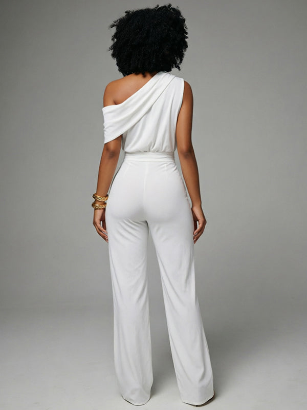 Boat-Neck Sleeveless Jumpsuit