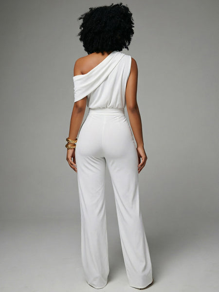 Boat-Neck Sleeveless Jumpsuit