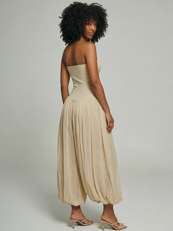 Strapless Wide-Leg Jumpsuit