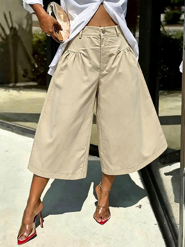 Wide-Leg Capri Pants