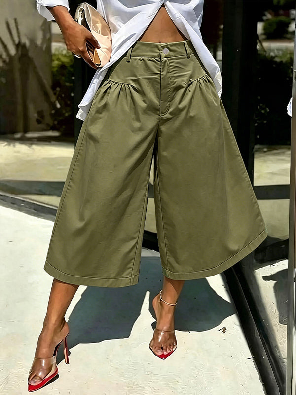 Wide-Leg Capri Pants