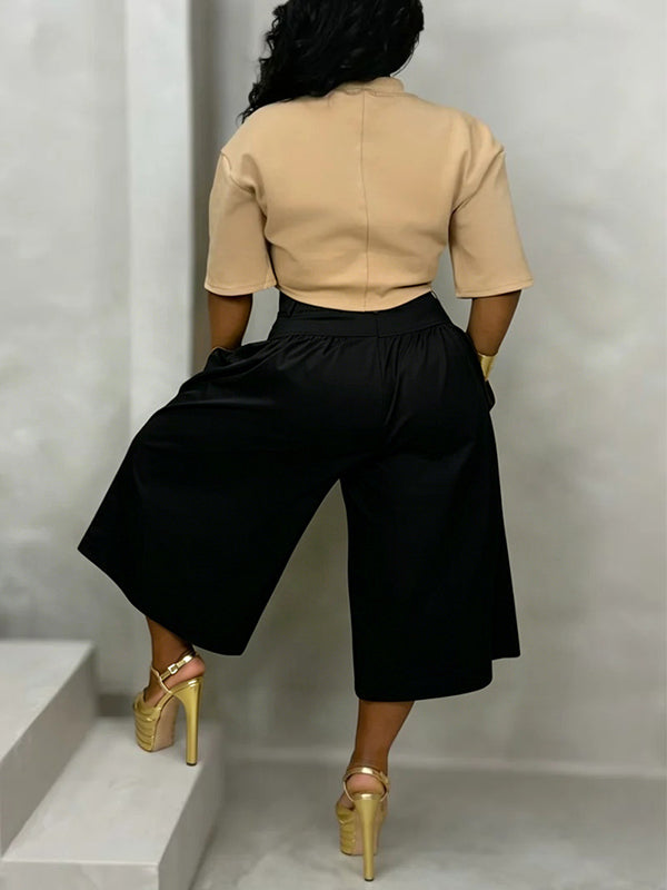 Wide-Leg Capri Pants