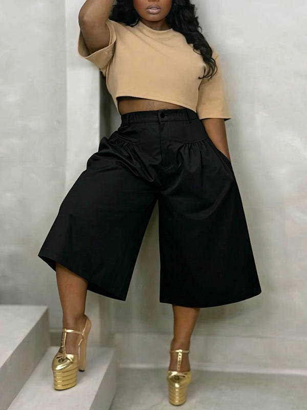 Wide-Leg Capri Pants