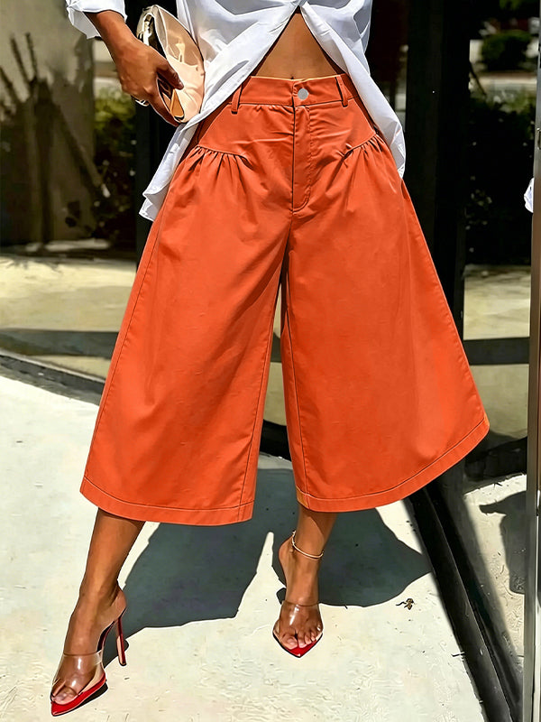 Wide-Leg Capri Pants