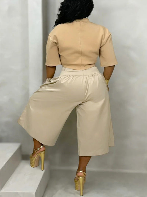 Wide-Leg Capri Pants