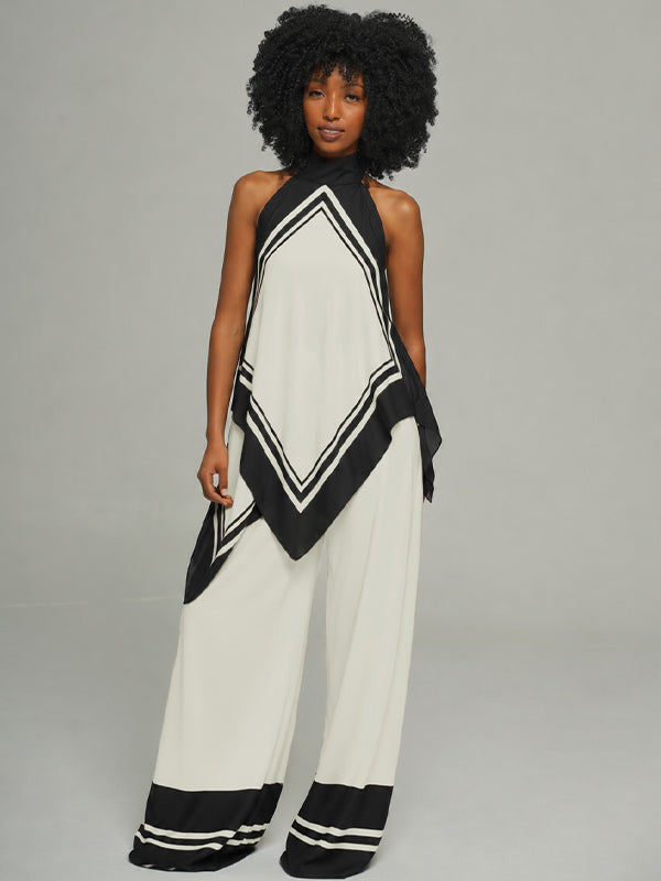 Contrast Tank Top & Pants Set