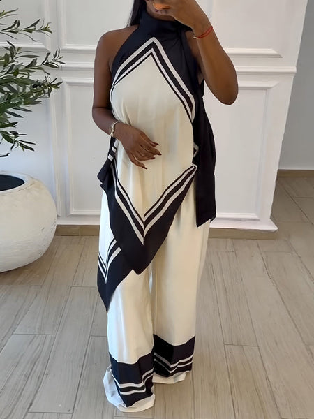 Contrast Tank Top & Pants Set