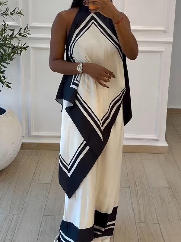 Contrast Tank Top & Pants Set