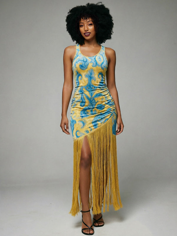 Fringe Combo Sleeveless Dress