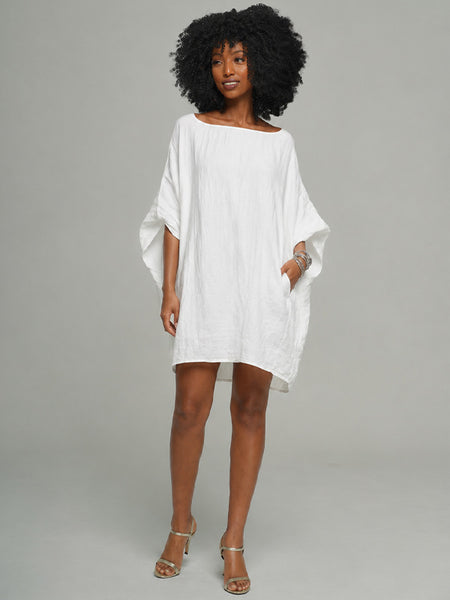 Solid Batwing-Sleeve Dress