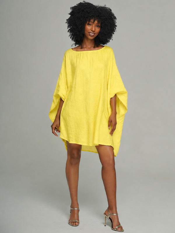 Solid Batwing-Sleeve Dress