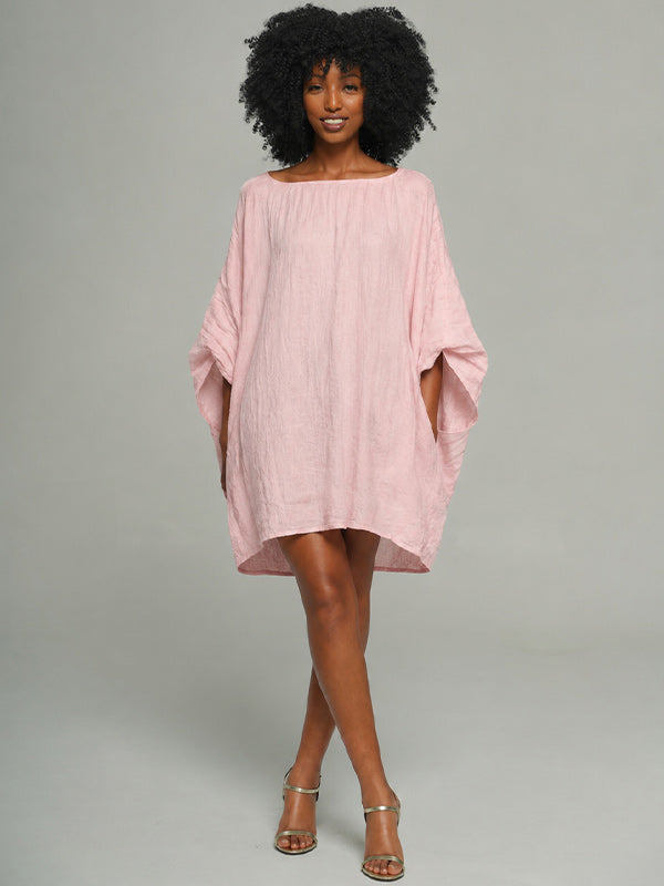 Solid Batwing-Sleeve Dress
