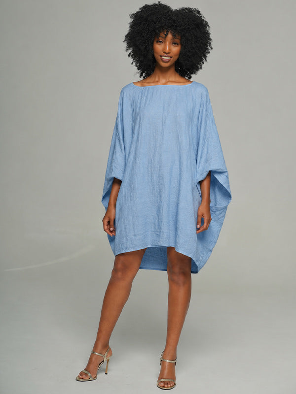 Solid Batwing-Sleeve Dress