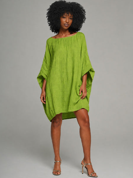 Solid Batwing-Sleeve Dress