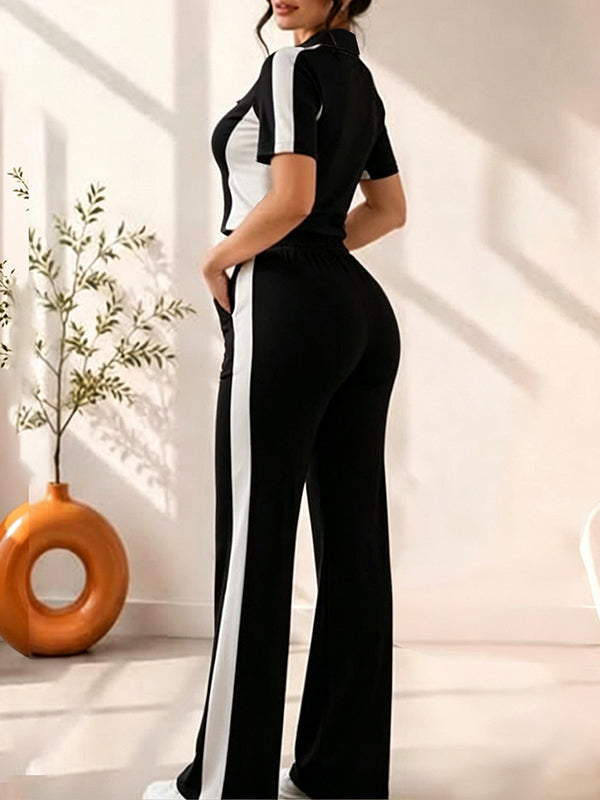 Two-Tone Zip Top & Pants Set