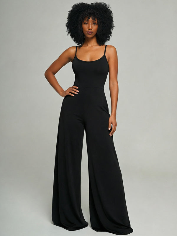 Solid Tie-Back Cami Jumpsuit
