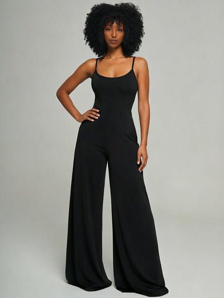 Solid Tie-Back Cami Jumpsuit