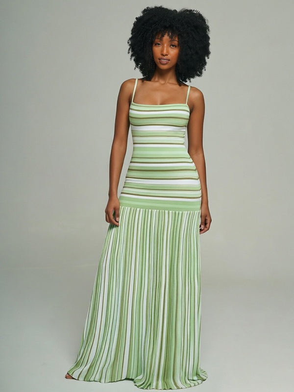 Stripe Combo Cami Maxi Dress