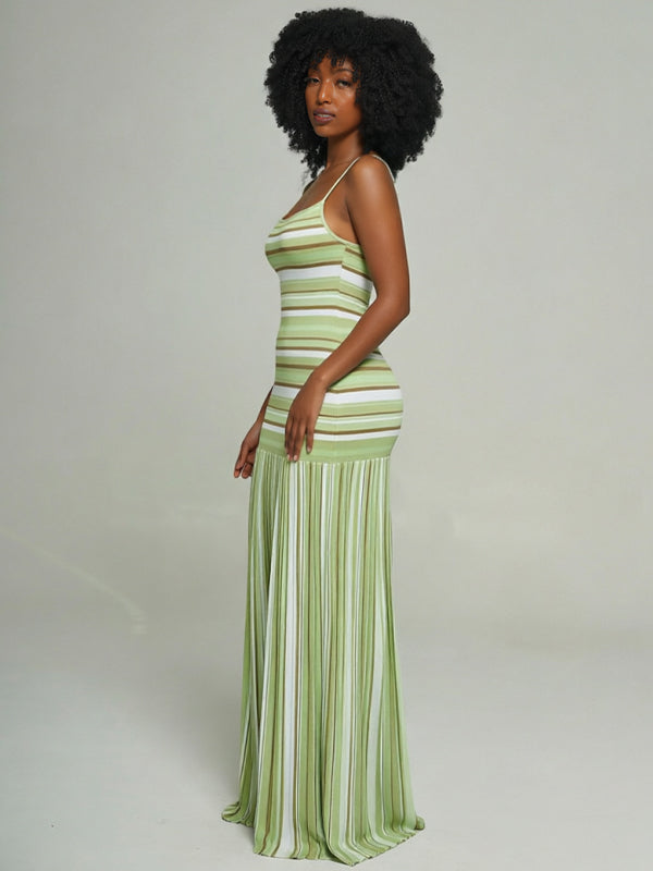 Stripe Combo Cami Maxi Dress