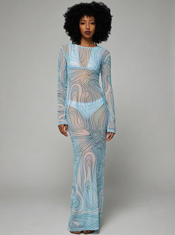 Dot Sheer Maxi Dress