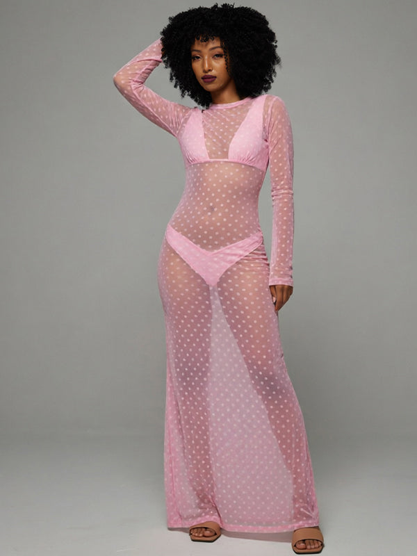 Dot Sheer Maxi Dress
