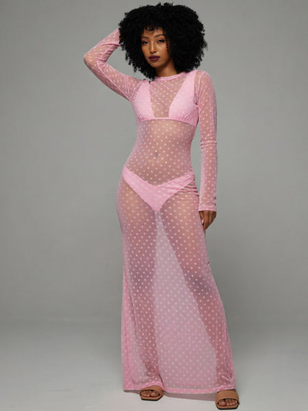 Dot Sheer Maxi Dress