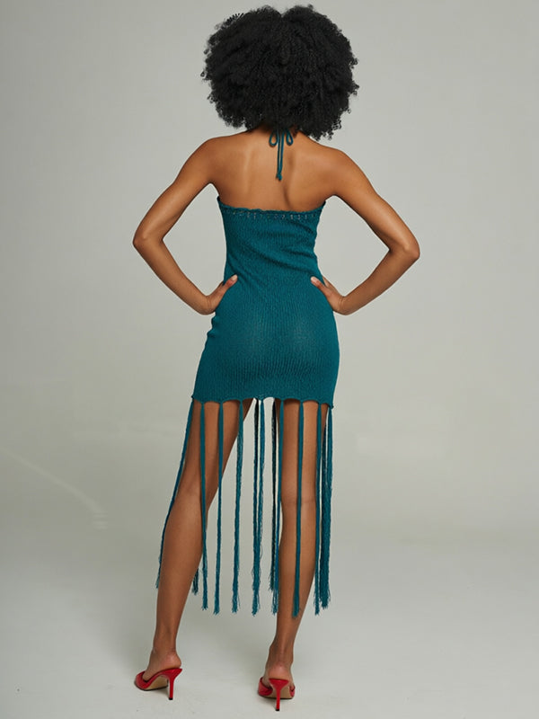 Fringe Halter Dress