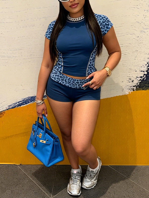 Leopard Combo Tee & Shorts Set