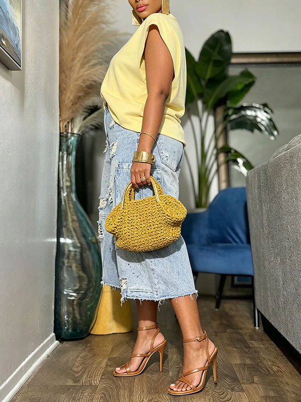 Ripped Cargo Bermuda Shorts