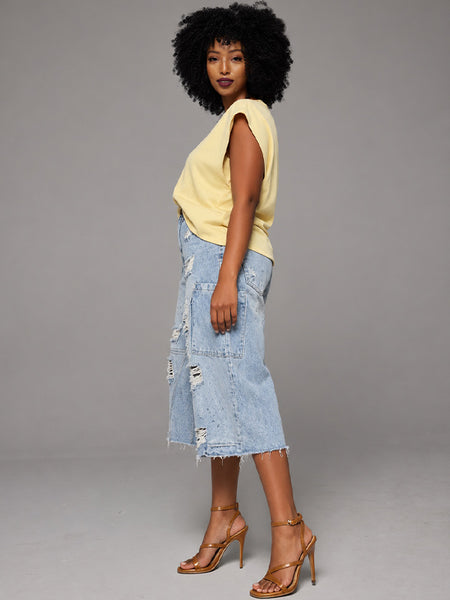 Ripped Cargo Bermuda Shorts