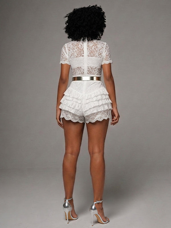 Lace Ruffle Romper -- pre-order shipped on 30th Jun.