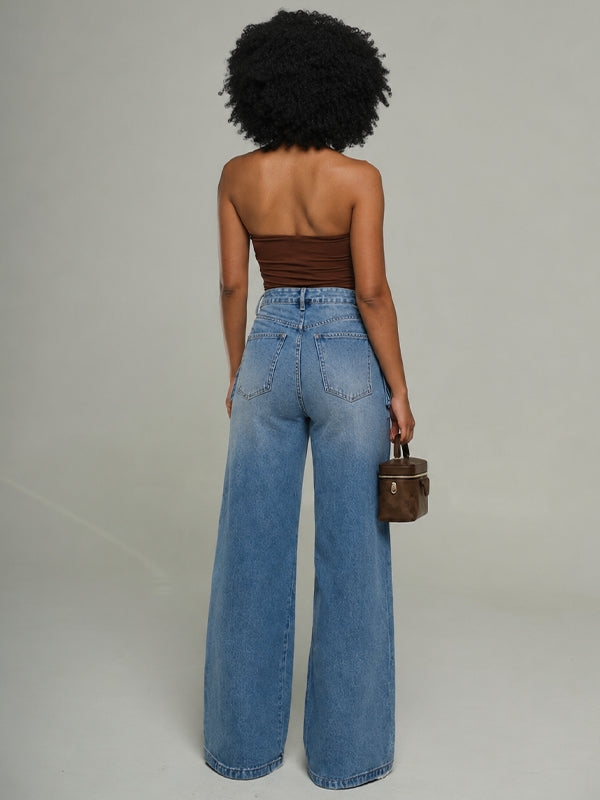 Wash Peplum Jeans