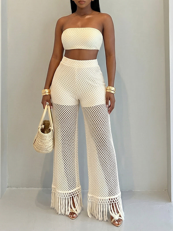 Bandeau Top & Fringe Pants Set