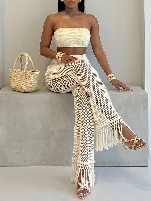 Bandeau Top & Fringe Pants Set