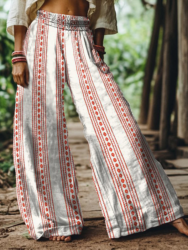 Printed Wide-Leg Pants
