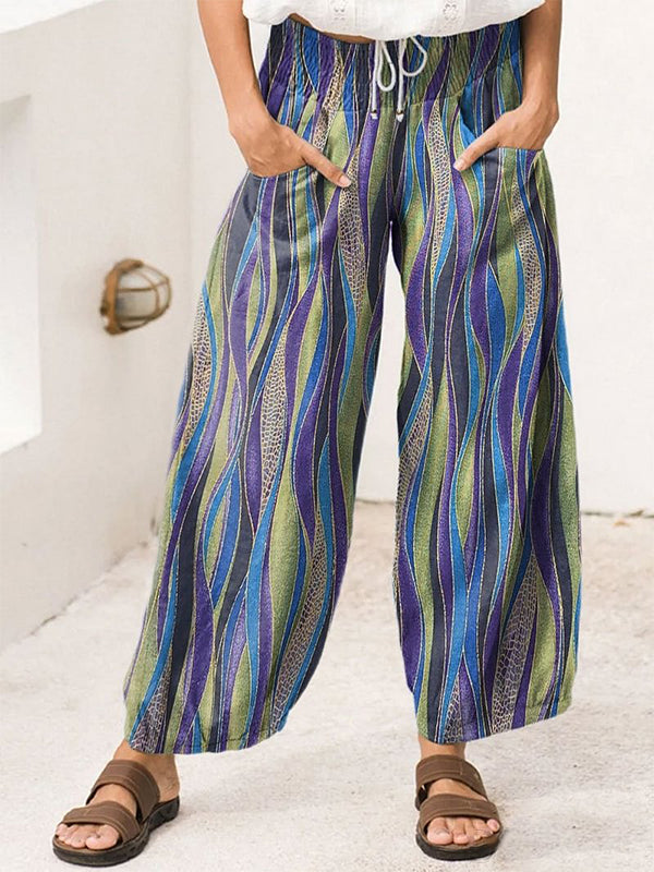 Printed Wide-Leg Pants